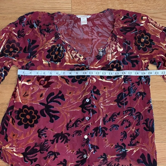 Sundance Sheer Button Up Blouse Medium - Picture 5 of 8